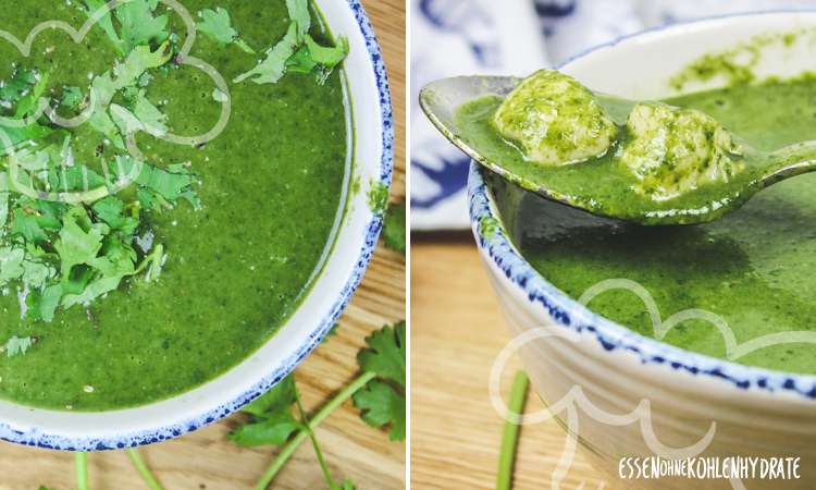 Spinatsuppe mit Hähnchen - Essen ohne Kohlenhydrate