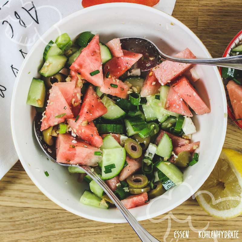 Salat mit Wassermelone und Feta