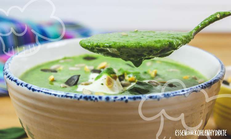 Spinat-Avocado-Suppe - Essen ohne Kohlenhydrate