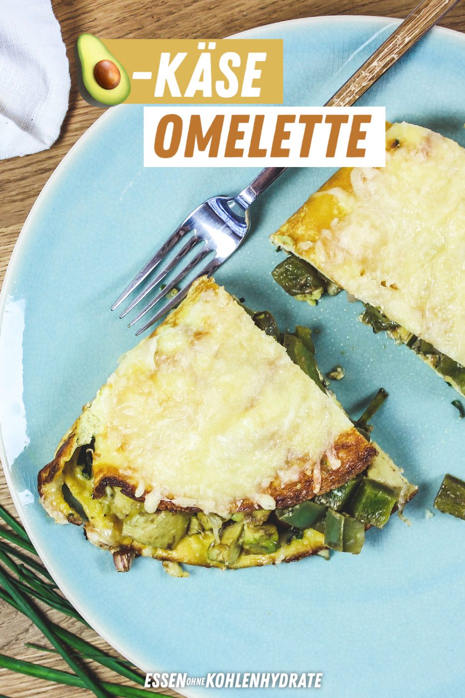 Avocado-Käse-Omelette - Essen ohne Kohlenhydrate