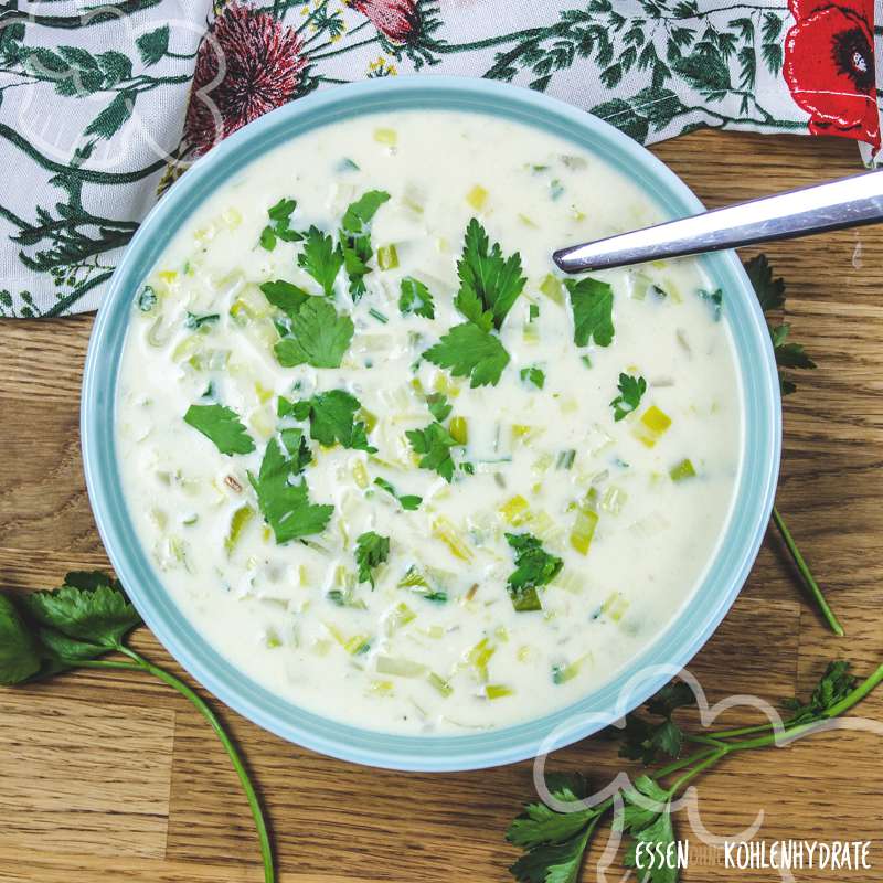 Schnelle Lauch-Käse-Suppe - Essen ohne Kohlenhydrate