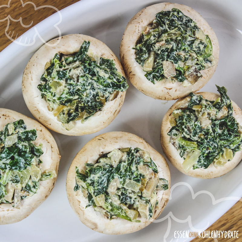 Frischkäse-Champignons - Essen ohne Kohlenhydrate