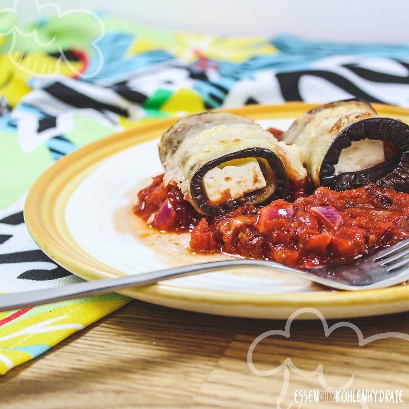 Auberginenröllchen mit Feta