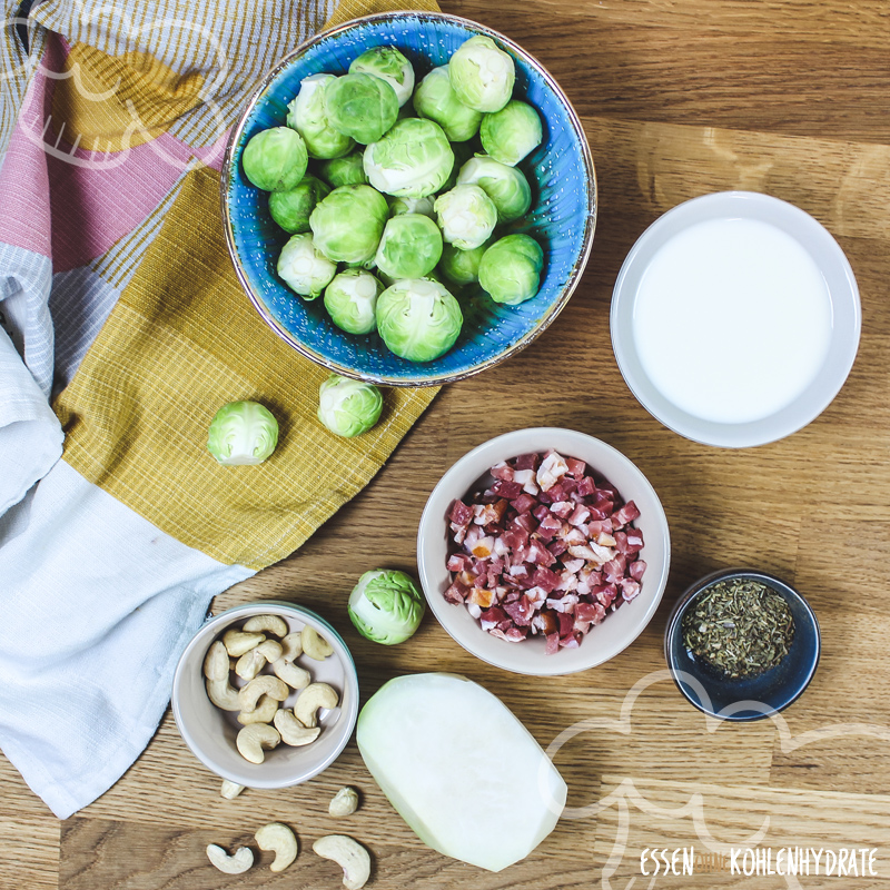 Rosenkohl-Kohlrabi-Pfanne