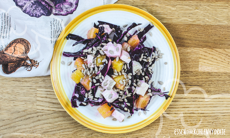 Rotkohlsalat mit Feta - Essen ohne Kohlenhydrate