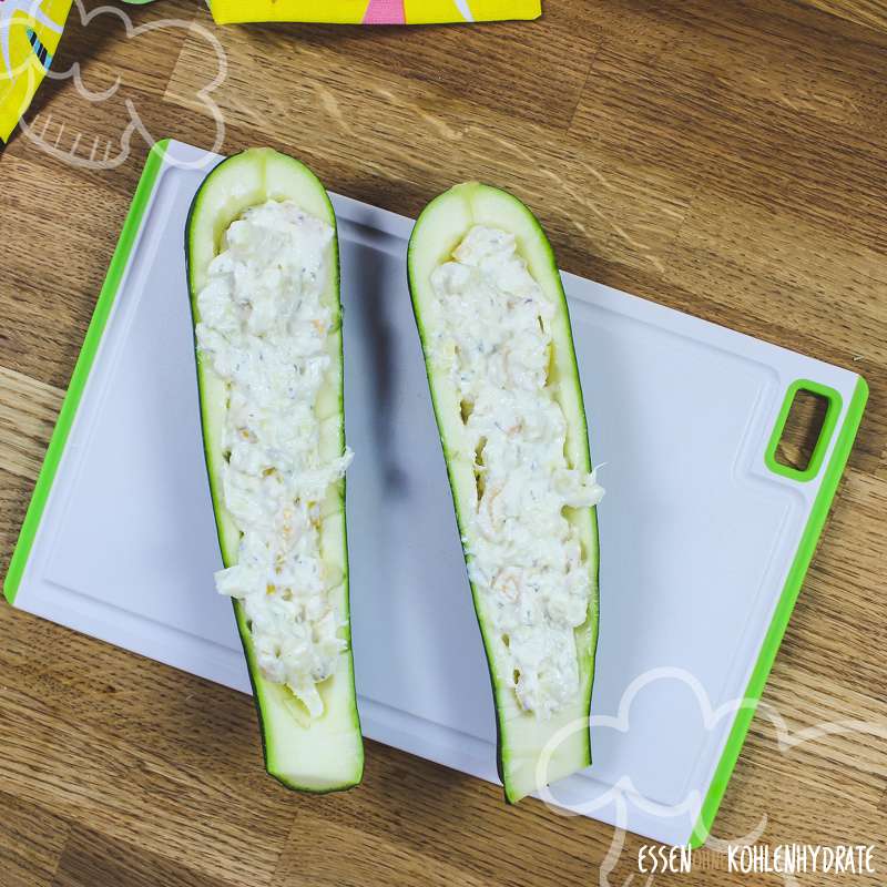 Frischkäse-Zucchini mit Bacon