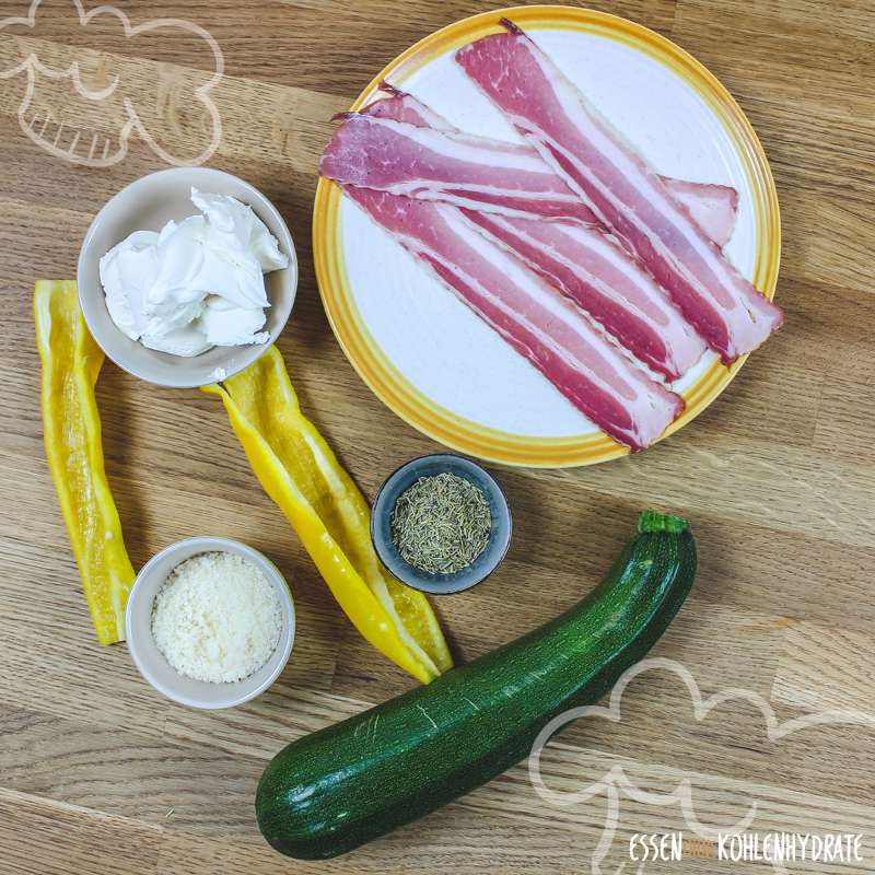 Frischkäse-Zucchini mit Bacon