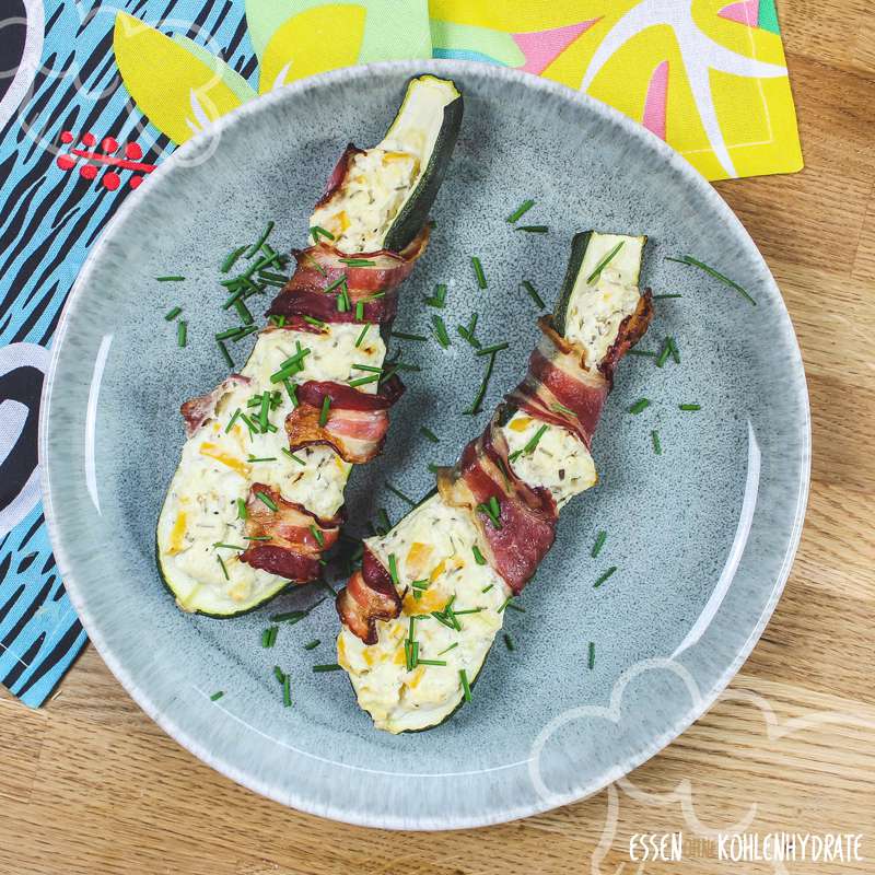 Frischkäse-Zucchini mit Bacon