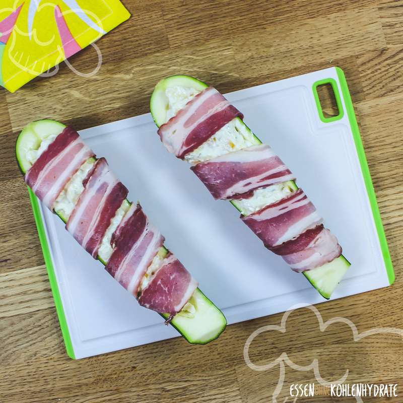 Frischkäse-Zucchini mit Bacon