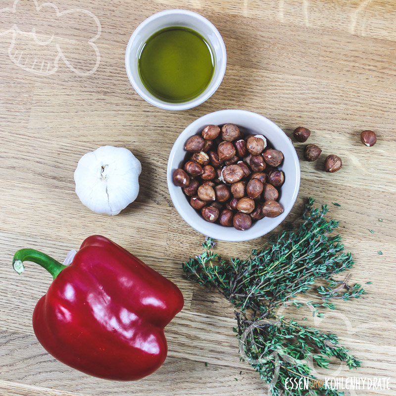 Paprika-Pesto - Essen ohne Kohlenhydrate