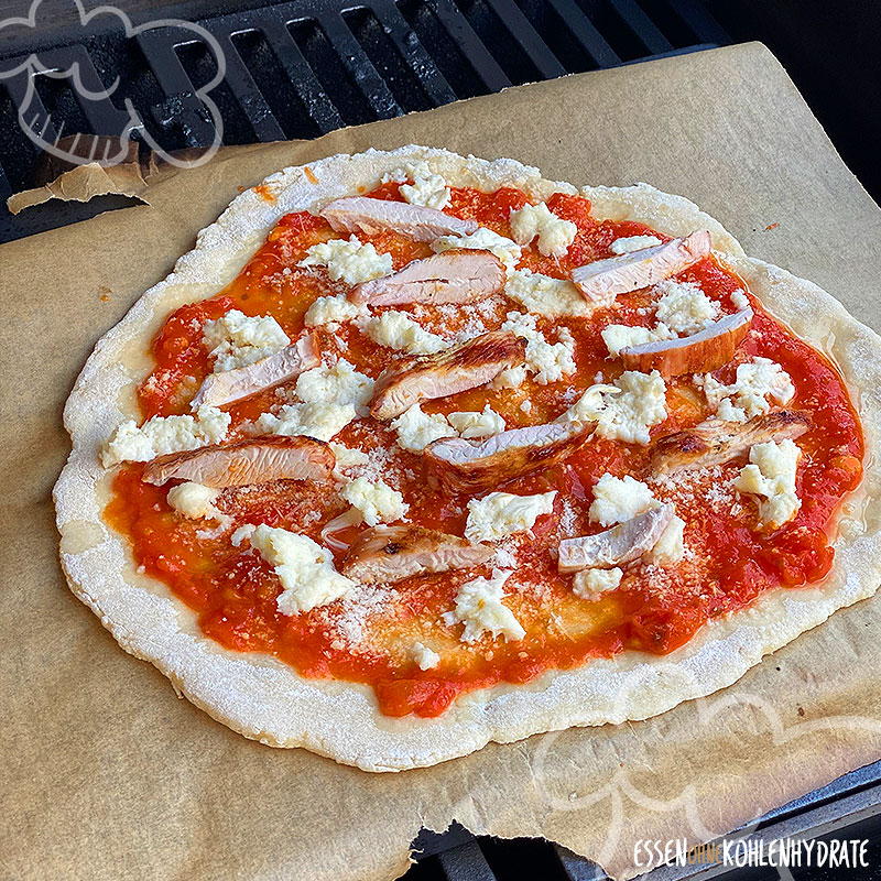protein pizza auf grill
