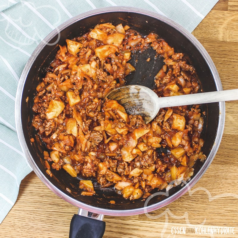 Kohlrabi mit Hackfleisch - Essen ohne Kohlenhydrate