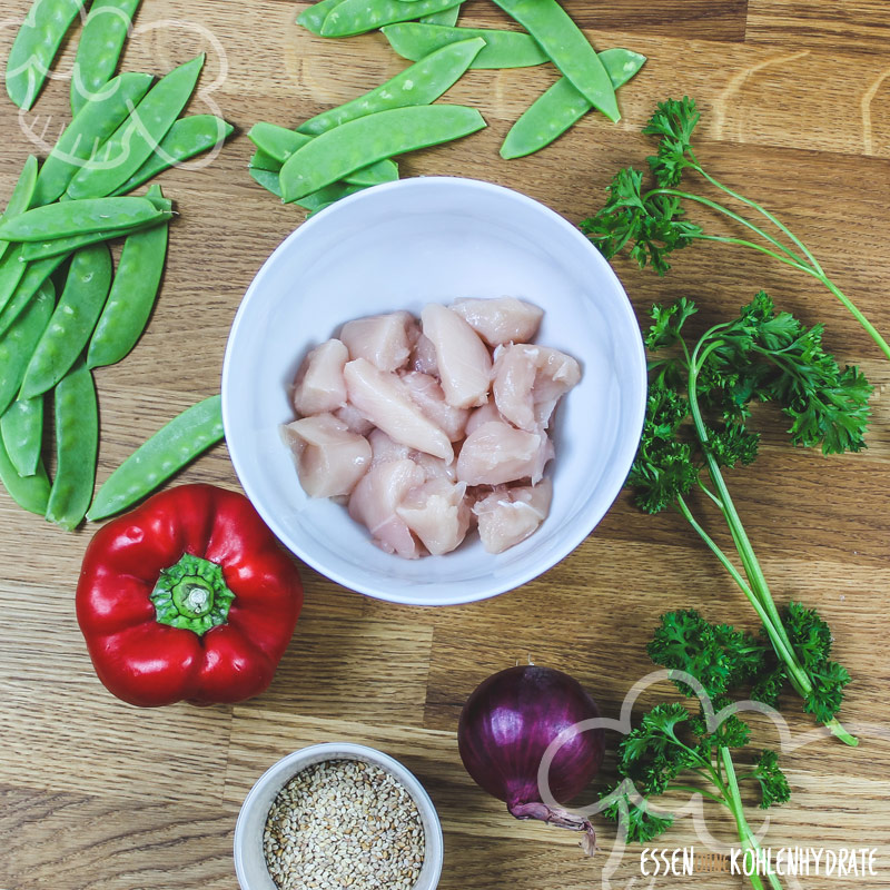 Zuckerschoten-Hähnchen-Pfanne - Essen ohne Kohlenhydrate