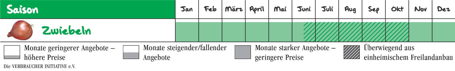 Wann ist Zwiebel-Saison in Deutschland?