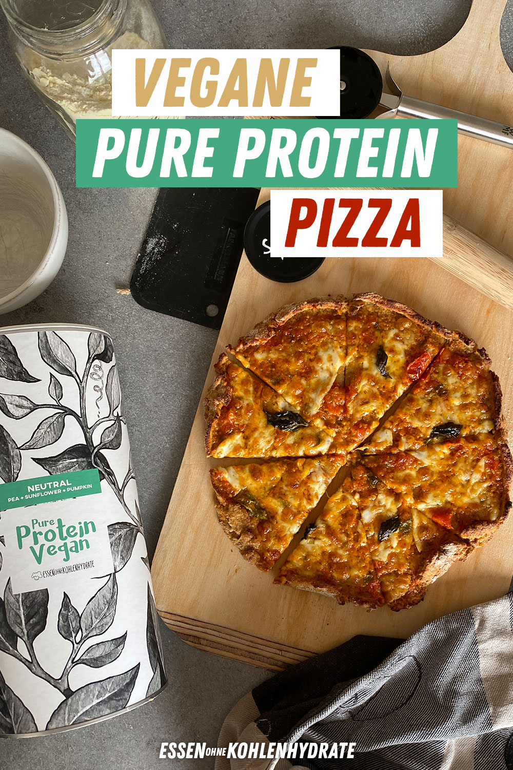 Vegane Pure Protein Pizza - Mehr Eiweiß als Kohlenhydrate