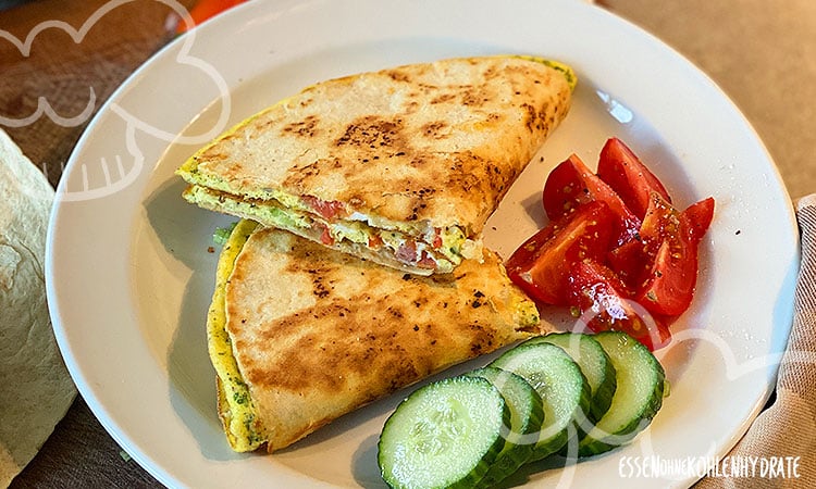 Omelette im Protein-Wrap