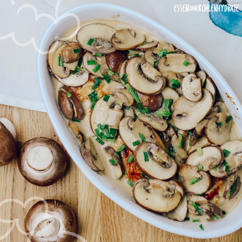 Champignon-Hähnchen-Auflauf - Essen ohne Kohlenhydrate